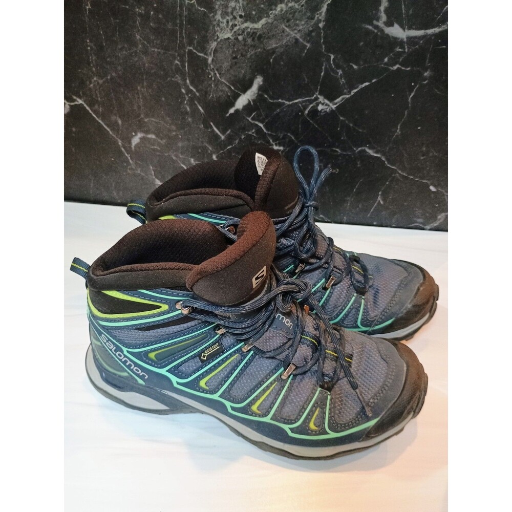 Salomon X Ultra Mid GTX Shoes Womens Size 7.5 Gray Mid Waterproof Hiking Trail